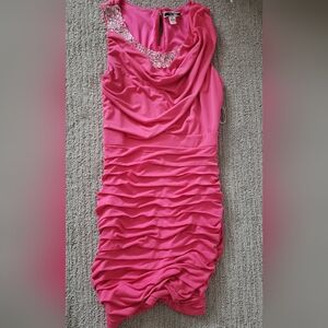 Elegant Pink Ruched Dress (Y2k)
